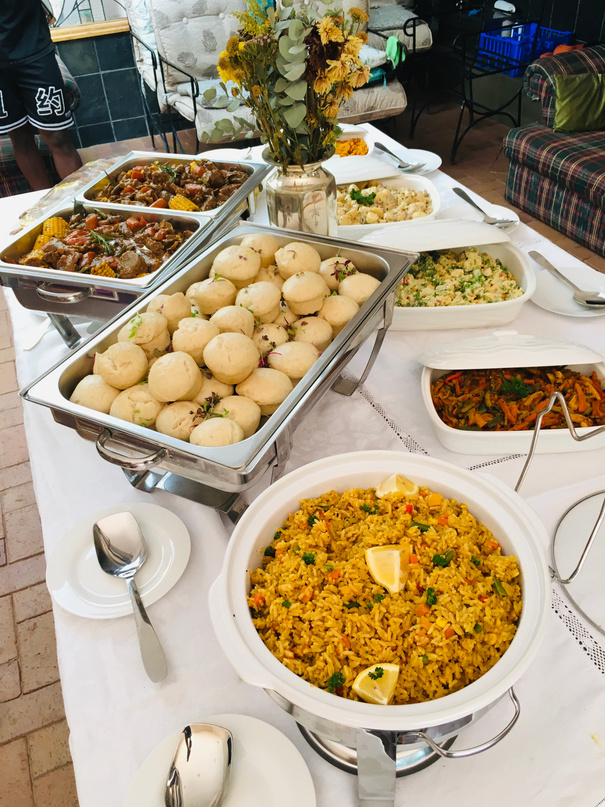 Kamo's Kitchen catering spread